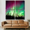 Aurora Trees Silhouette Panels paint by numbers