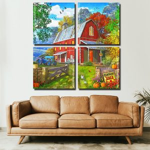 Autumn Barn panel paint by numbers