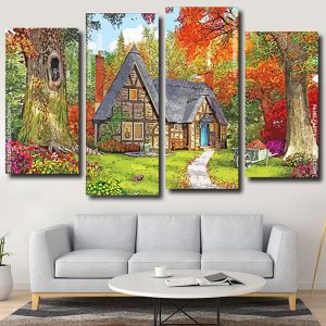 Autumn Cottage panels paint by numbers