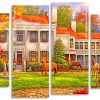 Autumn Countryside House Panels paint by numbers