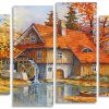 Autumn Lake House panels paint by numbers