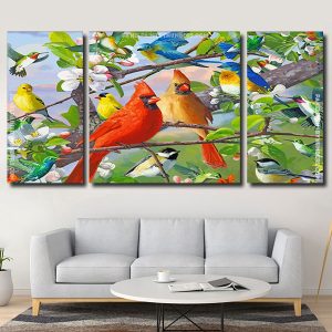 Birds On Tree panels paint by numbers