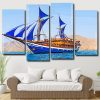 Blue Sail Ship Panels paint by numbers