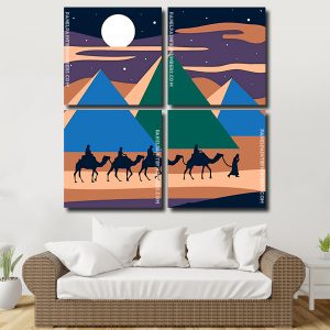 Camels In Desert panel paint by numbers