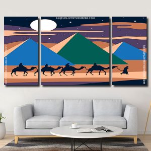 Camels In Desert panels paint by numbers