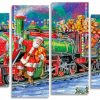 Christmas Santa Train Panels Paint by numbers