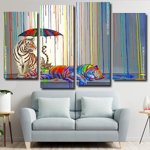 Colorful Tigers Art panels paint by numbers