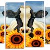 Cow With Sunflowers Panels Paint by numbers