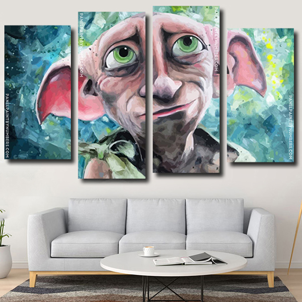 Dobby Harry Potter - 4 Panels Paint By Numbers - Panel paint by numbers