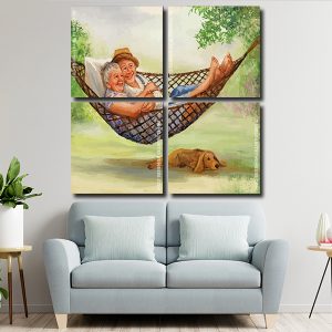 Elderly Couple On Hammock panels paint by numbers