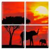 Elephants Silhouette panels paint by numbers