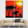 Elephants Silhouette panels paint by numbers panels paint by numbers