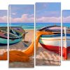 Fishing Boats Beachside Panels paint by numbers