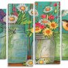 Flowers Jars panels paint by numbers