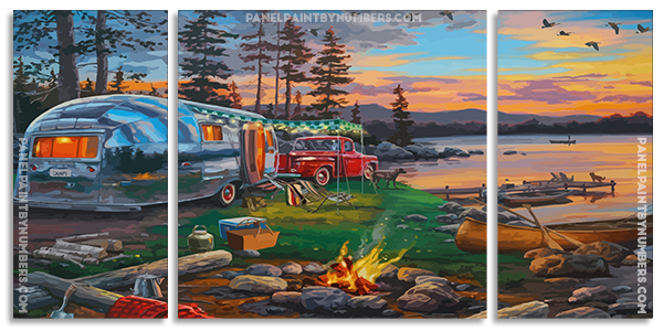 Forest Camping  panels paint by numbers