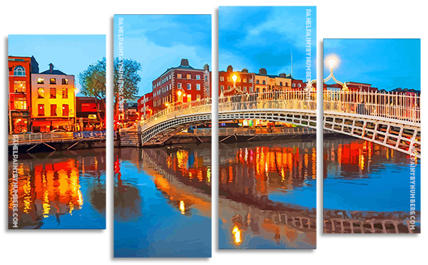 Galway Ireland At Night panels paint by numbers