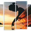 Girl On Boat Silhouette Panels paint by numbers