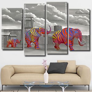 Indian Elephants panels paint by numbers