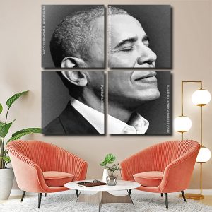 Obama Black And White panels paint by numbers