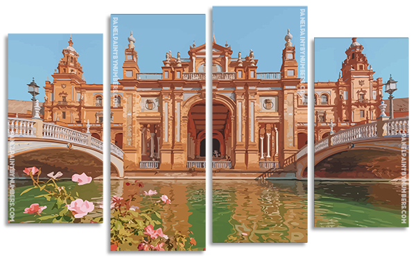 Plaza De Espana Seville Panels paint by numbers