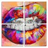 Colorful Lips panels paint by numbers