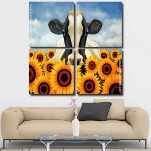 Cow And Sunflowers panel paint by numbers