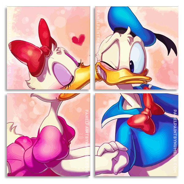 Donald and Daisy Duck panels paint by numbers