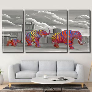 indians elephants panel paint by numbers