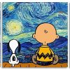 Starry Night Snoopy And Charlie panel paintby numbers