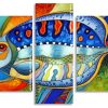 Abstract Fish Art Panels paint by numbers