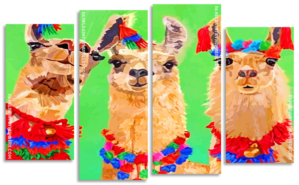 Alpacas Llamas panels paint by numbers