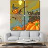 Black Cat And Pumpkin panels paint by numbers