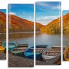 Boats in Lake panels paint by