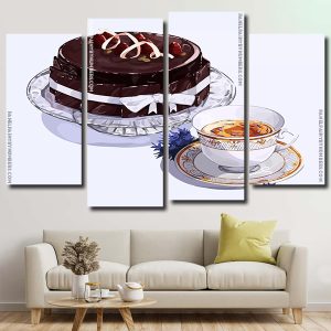 Chocolate Cake And Coffee Panels paint by numbers