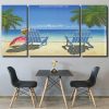 Coastal Beach Chair Panels paint by numbers