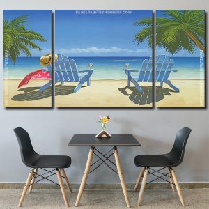 Coastal Beach Chair Panels paint by numbers