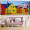 Colorful Houses Panels paint by numbers