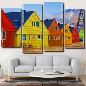 Colorful Houses Panel paint by numbers