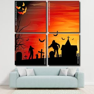 Dead Zombies Silhouette Panels paint by numbers