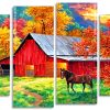 Fall Barn Farm Panels paint by numbers