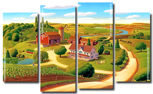 Farm Landscape panels paint by numbers