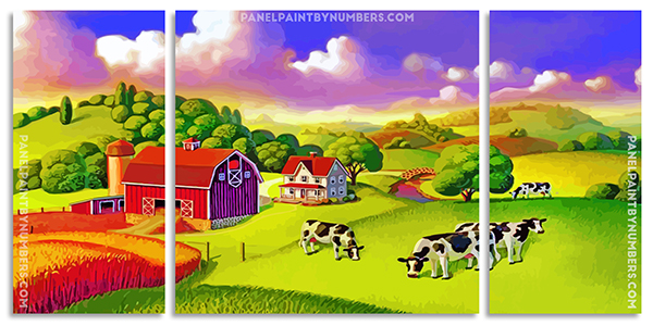 Farm Scenery panels paint by numbers