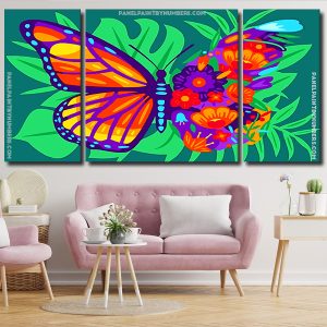 Floral Butterfly panel Paint by numbers