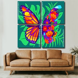 Floral Butterfly panels paint by numbers