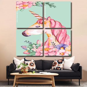 Floral Unicorn Panels paint by numbers