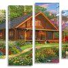 Forest Log Cabin panel paint by numbers