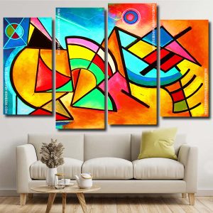 Geometric Abstract Art panels paint by numbers