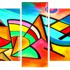 Geometric Abstract Art panels paint by numbers