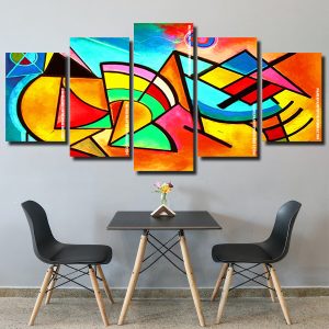 Geometric Abstract Art panels paint by numbers