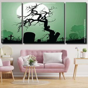 Graveyard Silhouette panels paint by numbers